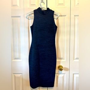 Le Chateau knit bodycon dress. Black/blue colour combo. size M